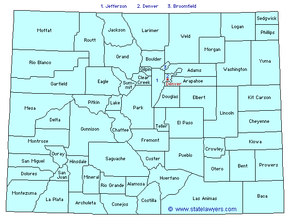 Colorado County Outline Map.